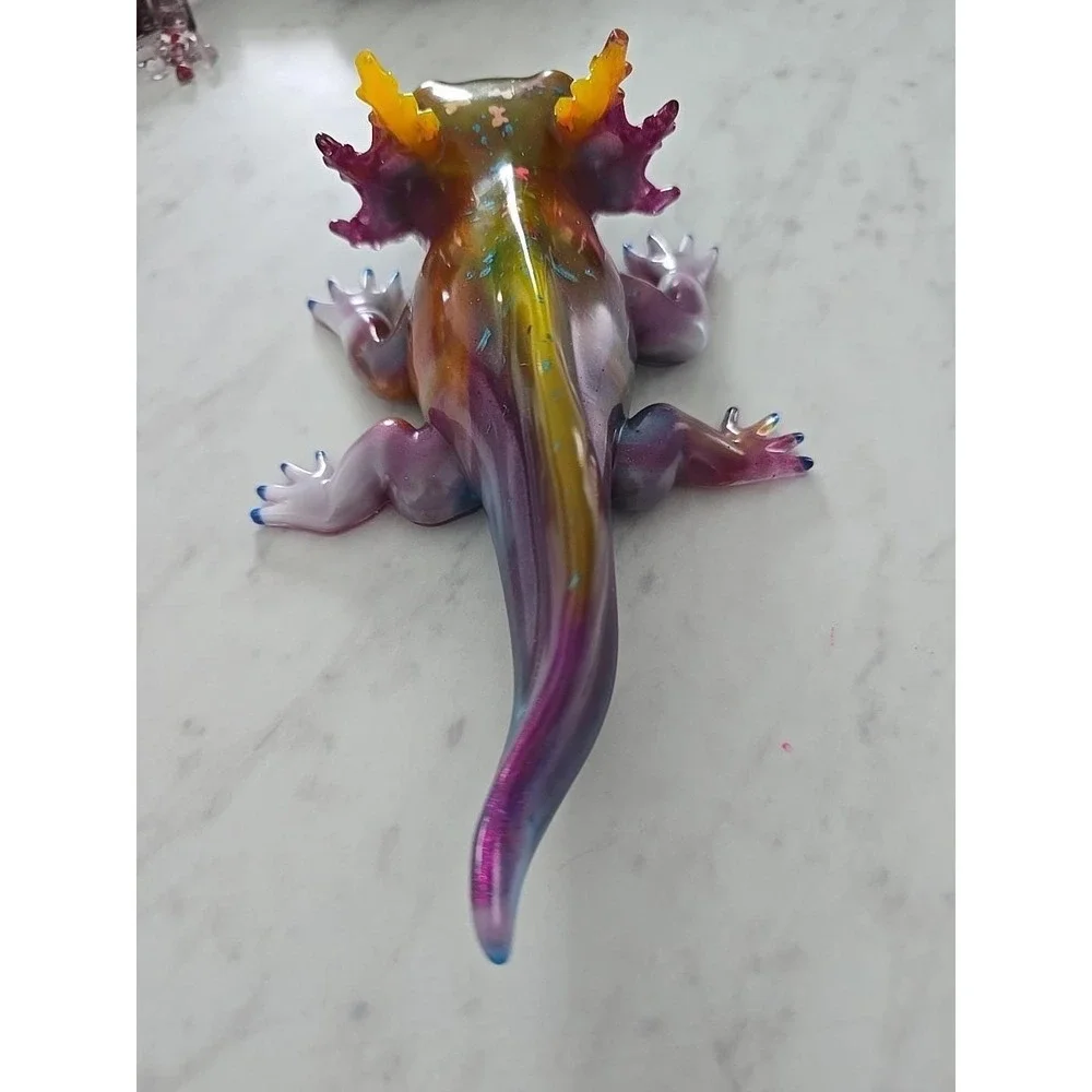Handmade‎ Resin Axolotl  Multi Colored Decoration Gift Paper Weight. 707